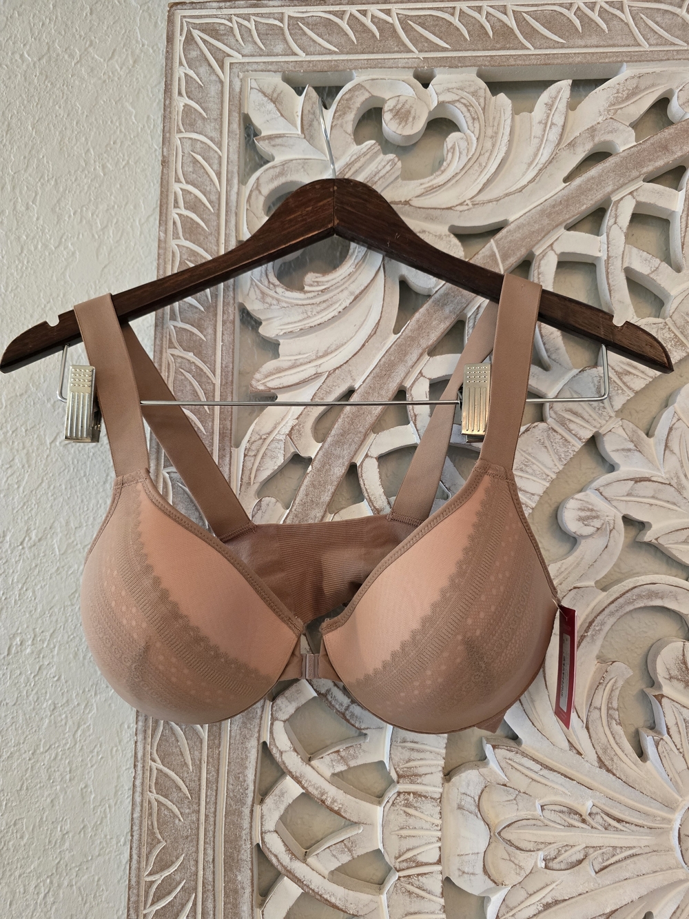 Spanx Women's Cafe Au Lait Vintage Rose Bra Llelujah Illusion Lace 34B